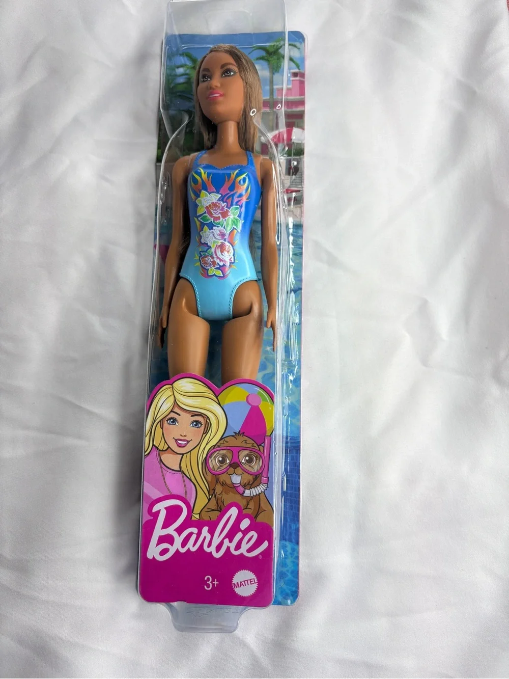Barbie Swim Doll in Light Blue Floral Swimsuit - Barbie by Mattel